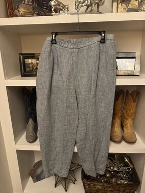 Eileen Fisher Linen Crop Pants Sz L